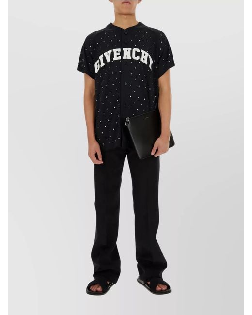 Givenchy Black Twill Pleated Straight Leg Pants for men