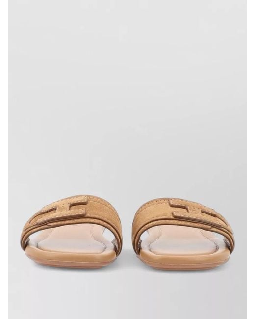 Hogan Natural Slides And Flip Flops Open Toe Design