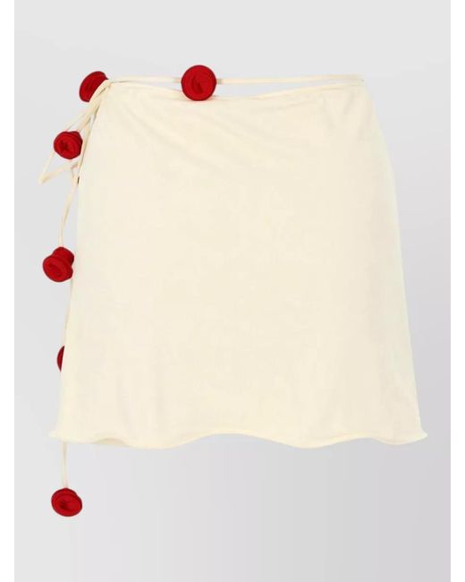 LaRevêche Natural Bouquet Pareo Skirt Asymmetric Buttons Tie