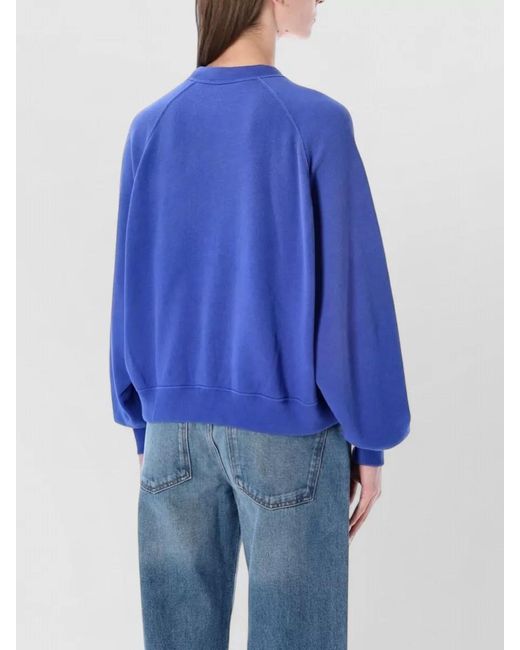 Polo Ralph Lauren Blue Crew Neck Sweater Raglan Sleeves Ribbed Trims