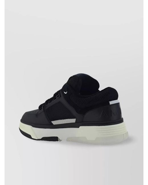 Amiri Blue Calfskin Color Block Low-Top Sneakers for men