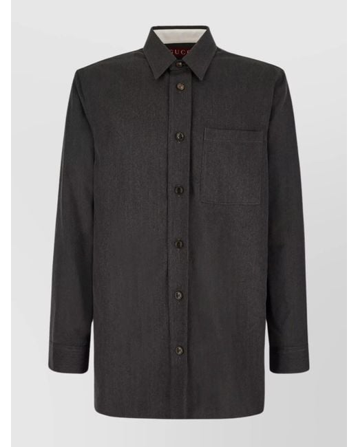 Gucci Black Wool Shirt for men