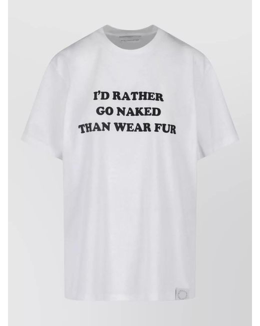 Stella McCartney White Crew Neck Graphic Print Regular Fit T-Shirt