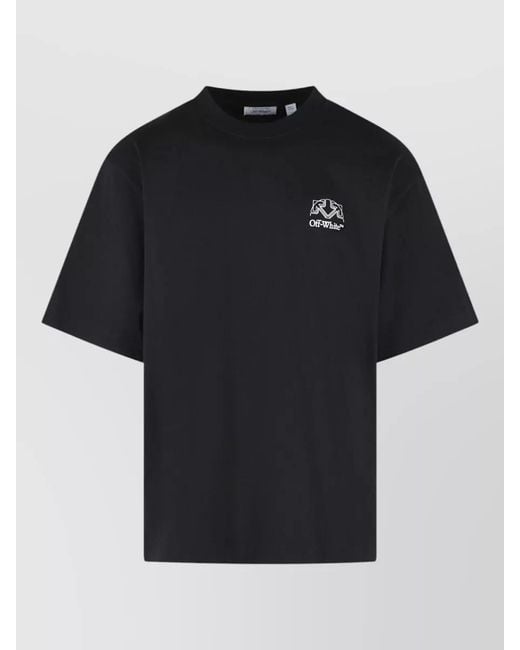 Off-White c/o Virgil Abloh Black Offline Half Arrow Graphic Cotton T Shirt for men