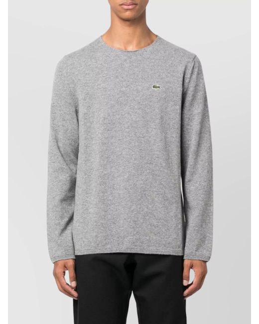 Comme des Garçons Gray Intarsia-Knit Logo Wool Jumper for men