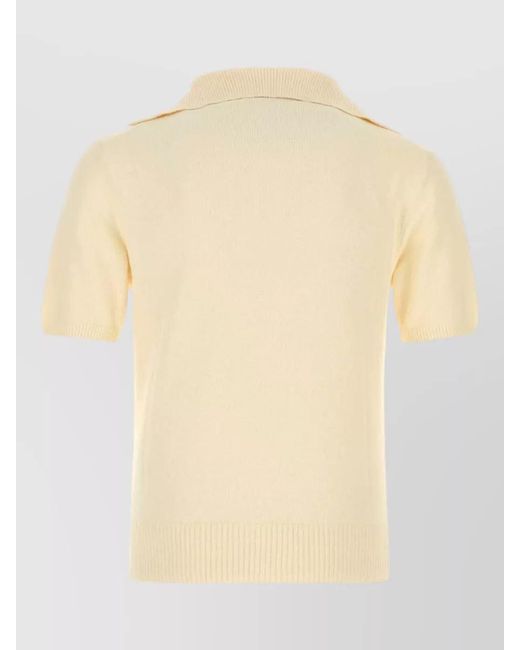 Dolce & Gabbana Natural Cotton Blend Polo Shirt Ribbed Hem Cuffs for men