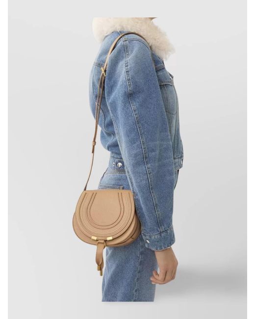 Chloé Natural Marcie Small Leather Shoulder Bag