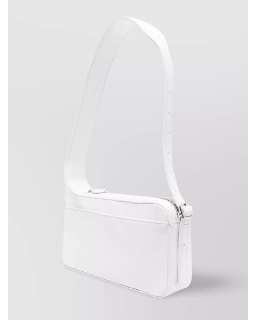Courreges White One Racer Leather Shoulder Bag