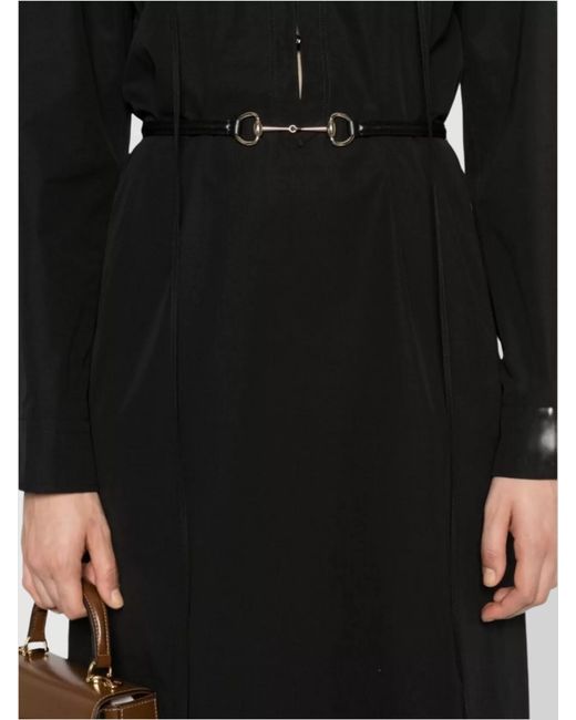 Gucci Black Cotton Long-Sleeve Knee-Length Dress