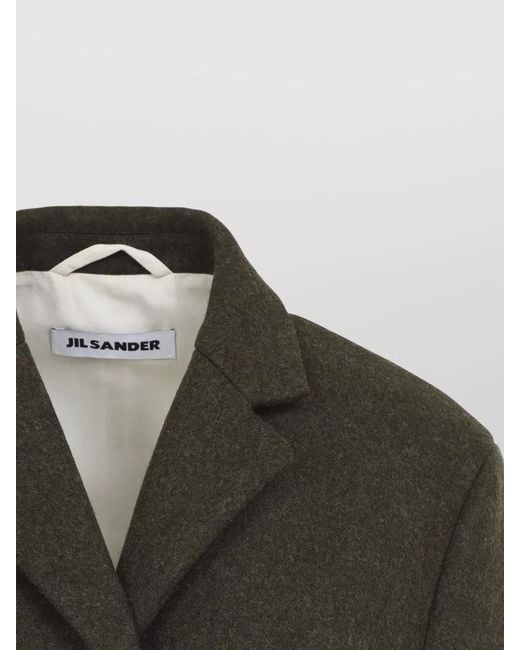 Jil Sander Black Single-Breasted Wool Coat