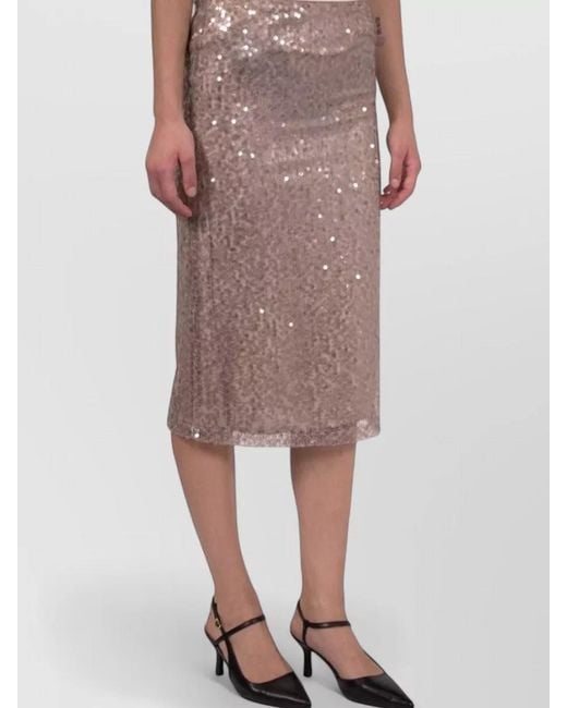 Peserico Multicolor High Waist Sequin Party Skirt Knee Length