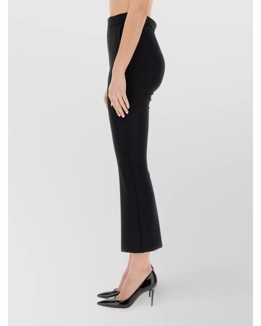Max Mara Black Virgin Wool Regular-Fit Cropped Trousers