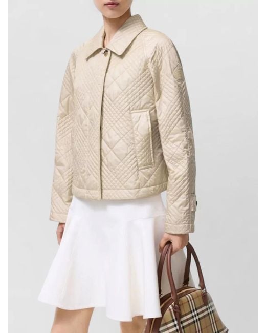 Burberry Natural Quilted Single-Breasted Jacket