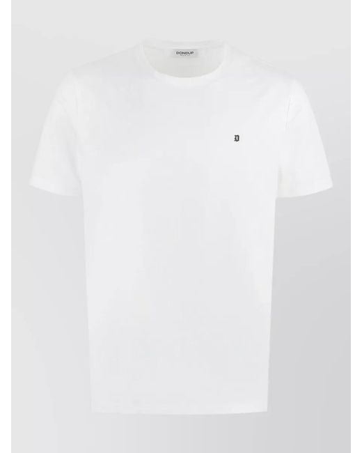 Dondup White Cotton Crew Neck T Shirt Short Sleeves for men