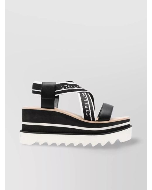 Stella McCartney Metallic Striped Platform Sandals