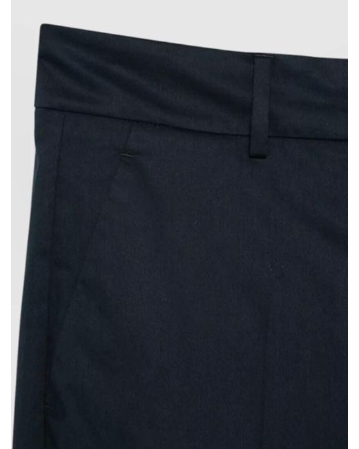 Incotex Blue Arlys Wide Leg Cotton Trousers Belt Loops