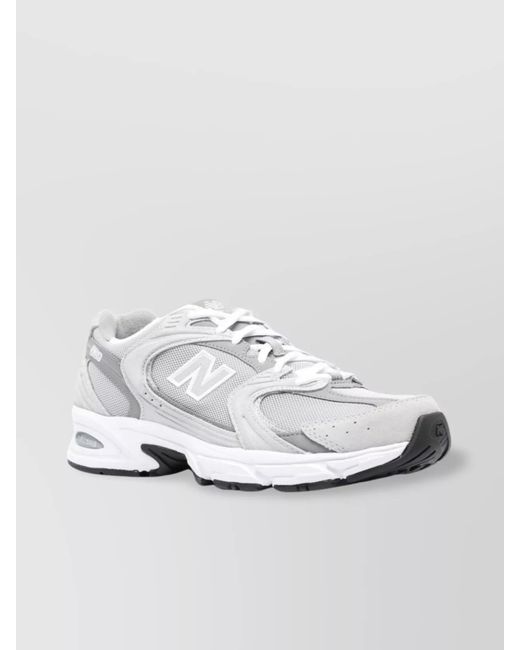 New Balance White Suede Leather Panelled Low-Top Sneakers