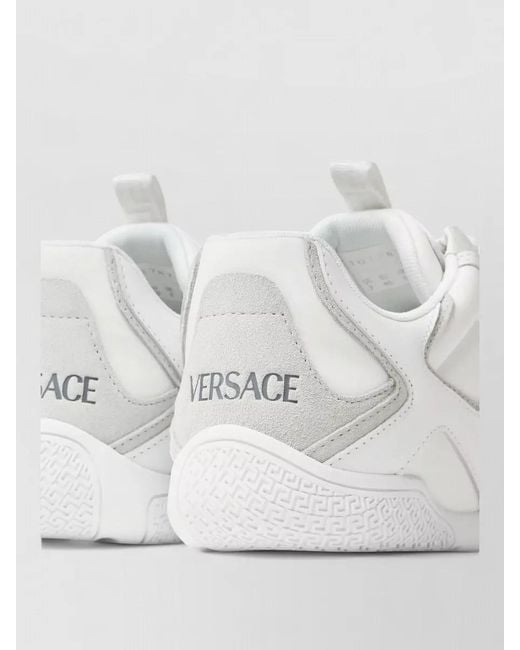 Versace White Leather Low-Top Sneakers for men