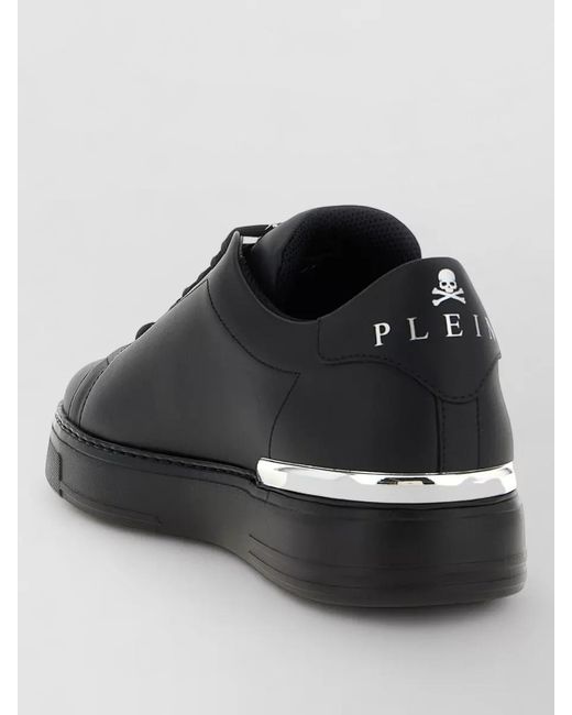 Philipp Plein Black Leather Low-Top Sneakers for men