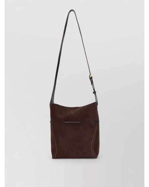 Gianni Chiarini White Suede Crossbody Shoulder Bag Adjustable Strap