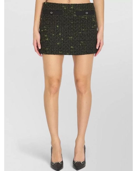 Gucci Black Bouclé Wool Mini Skirt