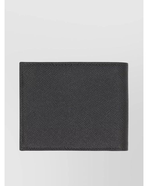 Dolce & Gabbana Black Calfskin Leather Flap-Over Wallet for men