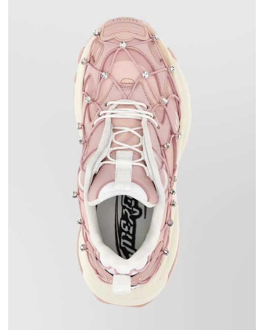 Versace Pink Leather Low-Top Sneakers