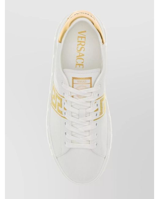 Versace Gray Leather Low-Top Sneakers