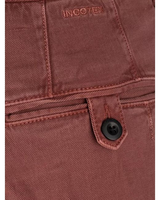 Incotex Tailored Trousers Pleated Front Belt Loops Pockets for men