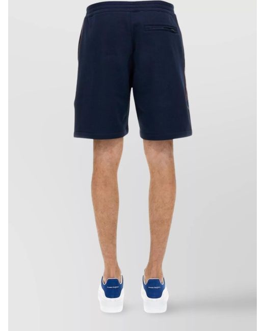 McQueen Blue Cotton Chino Shorts for men