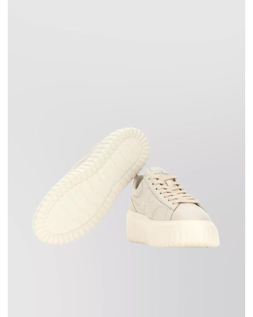 Hogan Natural Leather Logo-Embellished Low-Top Sneakers