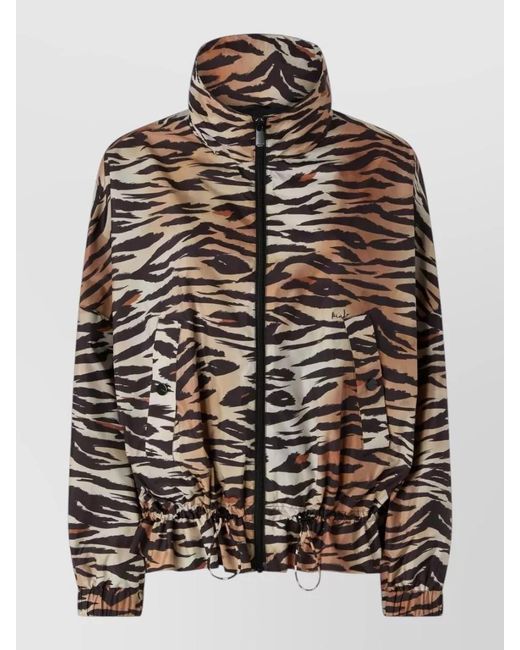 Pinko Brown Animal-Print Bomber Jacket