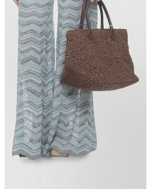 D.exterior Blue Lurex Chevron Sleeveless Jumpsuit Waist Tie