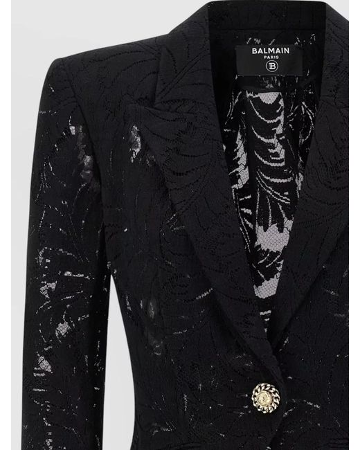 Balmain Black Lace Blazer Blazers