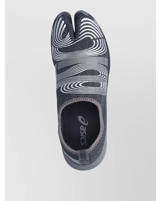Asics Blue Low Top Sneakers Patterned Upper Pull Tab