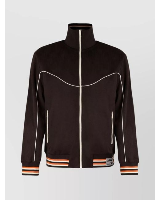 Golden Goose Deluxe Brand Black Ribbed Cotton Zip Jacket for men