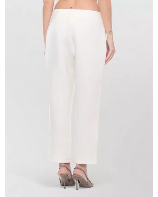 Wolford White Cropped Straight Leg Tailored Trousers