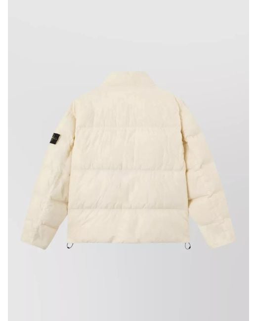 Stone Island Natural Crinkle Reps Nylon Padded Long Coat for men