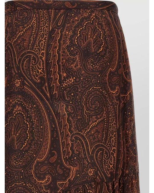 Etro Brown Paisley Maxi Skirt Feminine Flowy Design