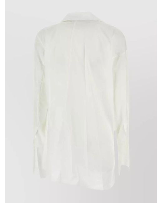 Ann Demeulemeester White Cotton Poplin Asymmetric Shirt