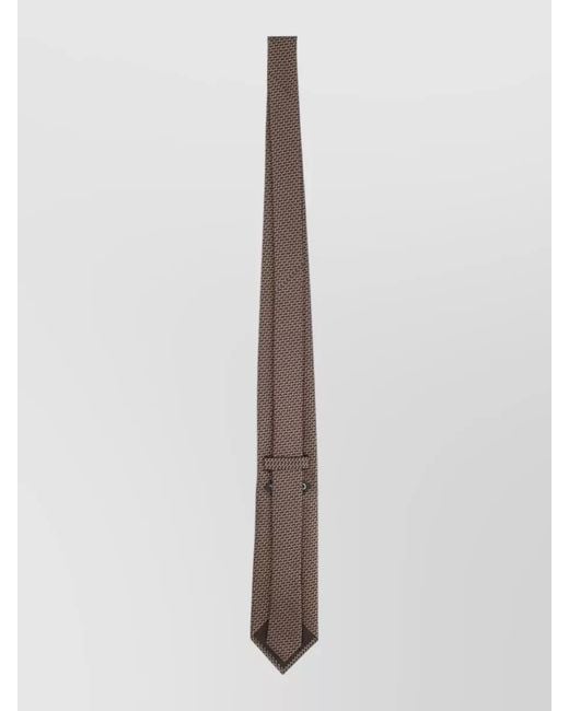 Tom Ford White Slim Textured Pattern Silk Tie for men