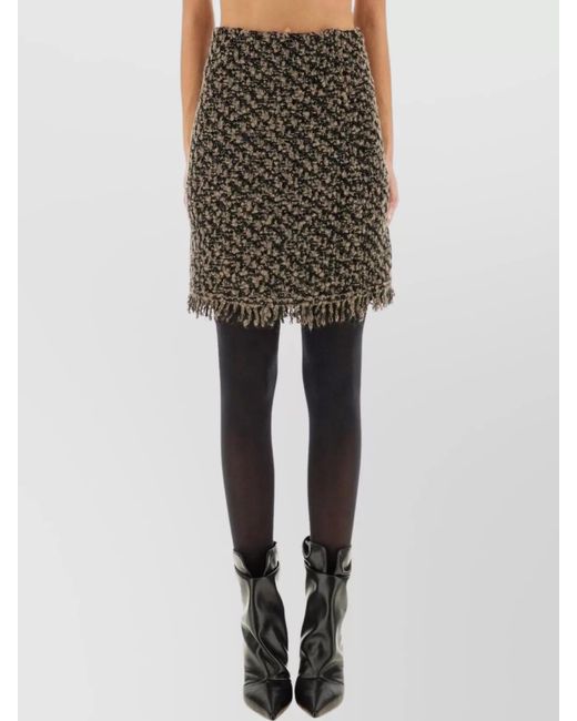 Fabiana Filippi Black Tweed High-Waisted Skirt