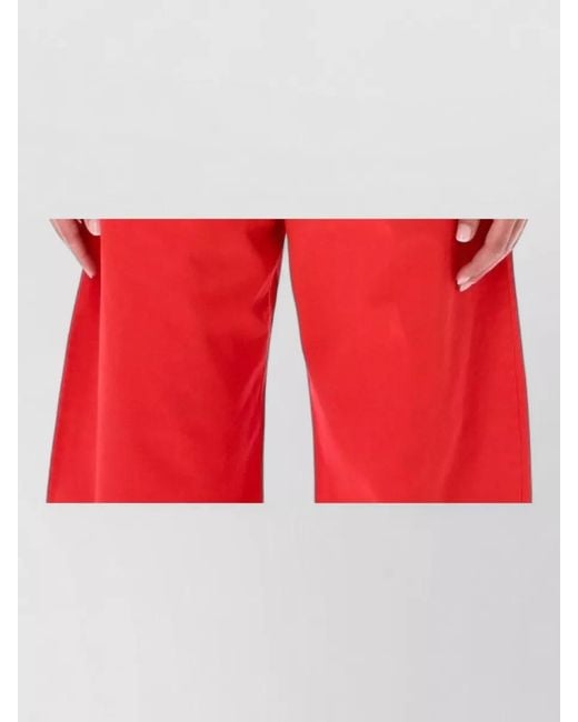 Alaïa Red High Neck Cropped Cotton Jersey Top