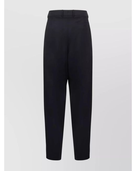 Giorgio Armani Blue Virgin Wool Straight-Leg Trousers for men