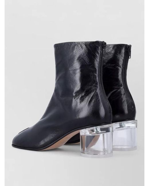 MM6 by Maison Margiela Black Leather Ankle Boots