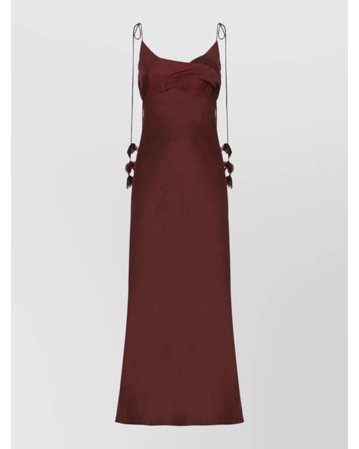 Self-Portrait Satin Dress Maxi Length Flared Hem