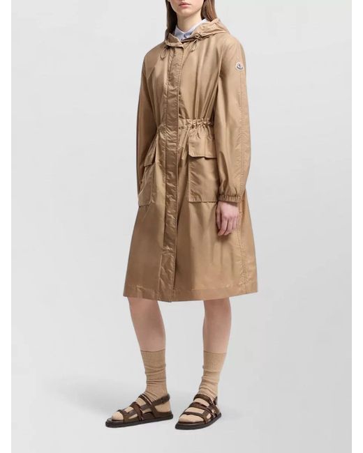 Moncler Natural Hiengos Hooded Parka Coat Adjustable Waist