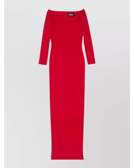 Solace London Red Lolita Maxi Dress Off Shoulder Neckline