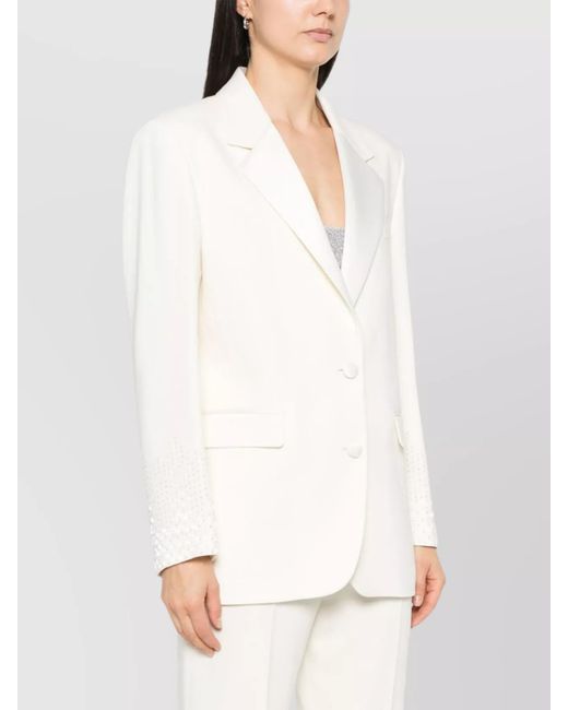 Golden Goose Deluxe Brand White Bead-Embroidered Single-Breasted Blazer