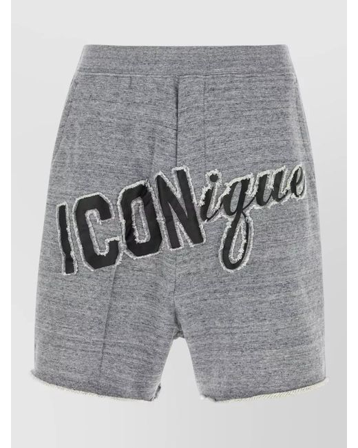 DSquared² Gray Cotton Bermuda Shorts Raw Hem Design for men